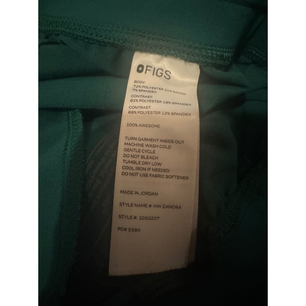 FIGS HW Zamora Jogger Scrub Pants Womens Large Green High Waisted 1000207 - Picture 3 of 5